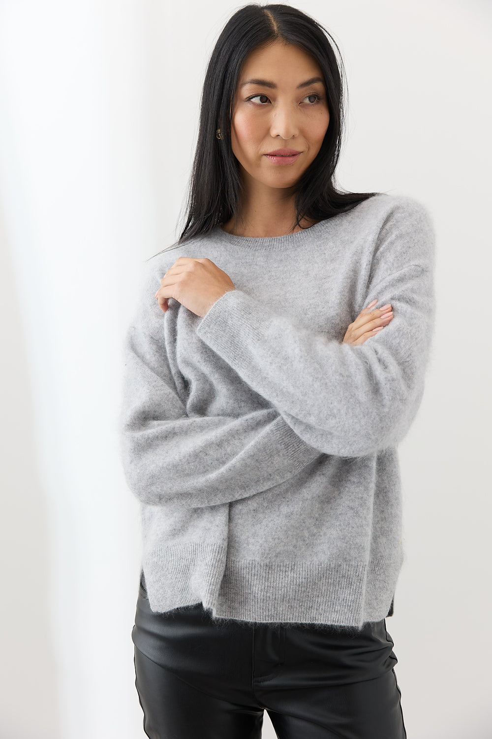 Cyra Crew Sweater - Silver