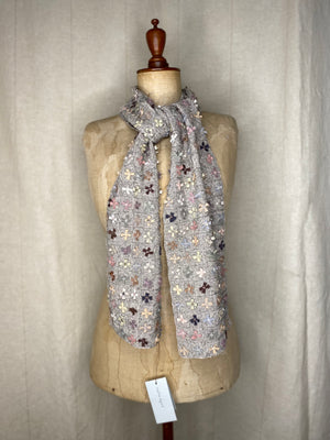 Eva Fossile Linen Crochet Scarf