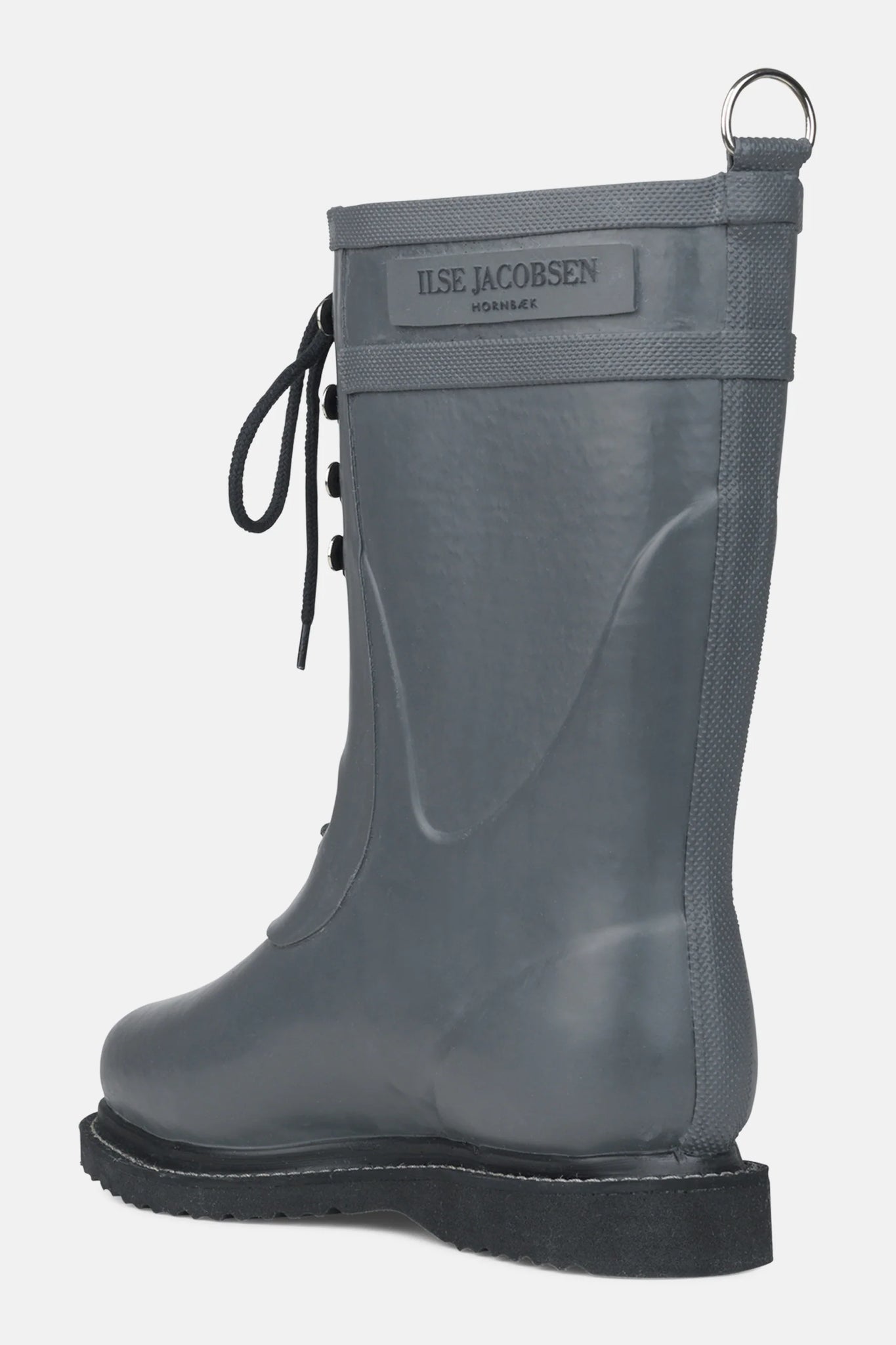 Mid Lace Up Rubber Boot - Grey