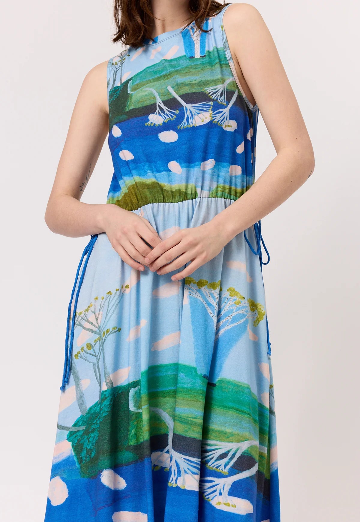 Lidia Tie Dress - Lagoon