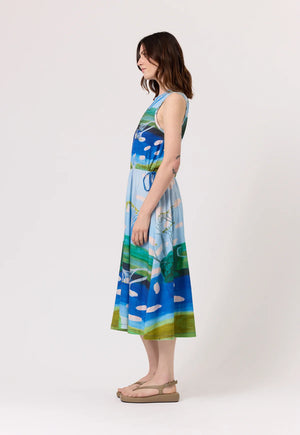 Lidia Tie Dress - Lagoon