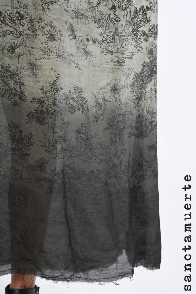 Slip Dress 258 - Olive Toile Print