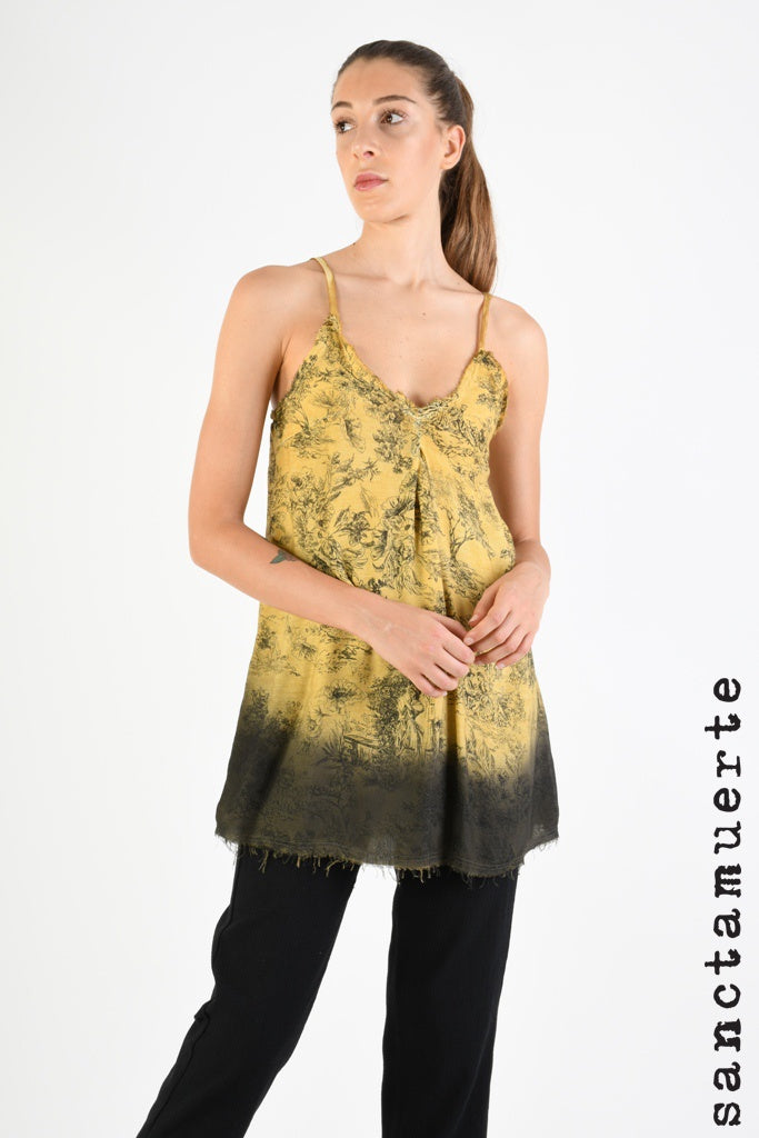 Slip Tunic 259 - Gold Toile Print