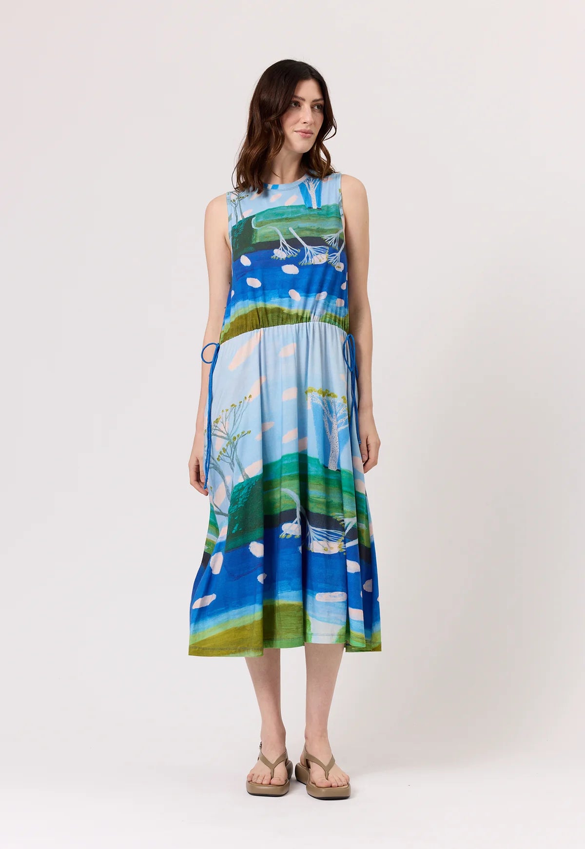 Lidia Tie Dress - Lagoon