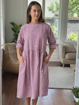 April Dress - Red/White Gingham