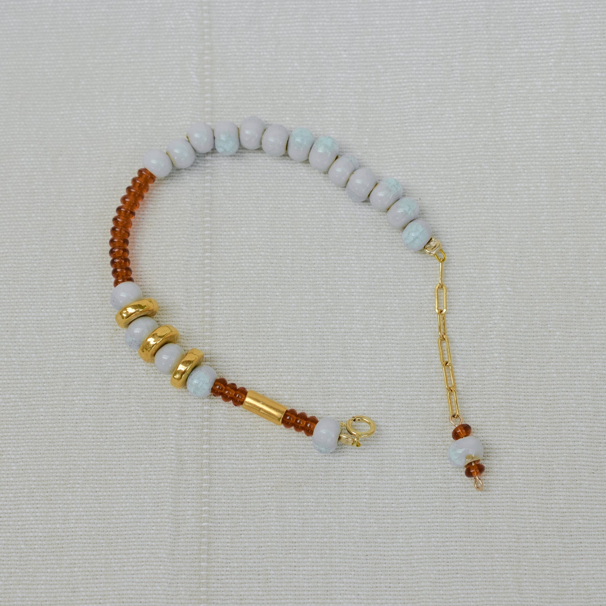 Aqua & Chestnut Bracelet