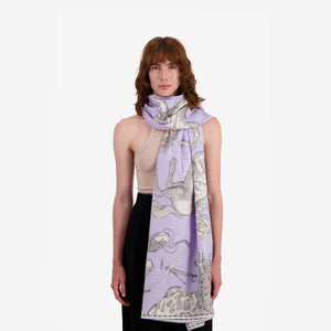 Astrologie Lilac Cotton/Silk Scarf