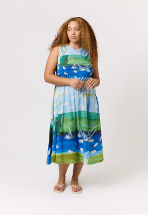 Lidia Tie Dress - Lagoon