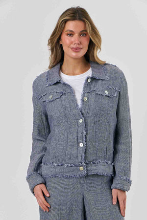 Lucy Winter Weight Linen Jacket - Nightfall