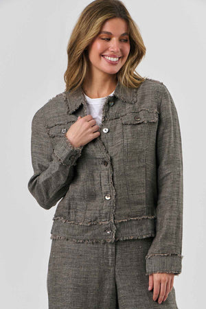 Lucy Winter Weight Linen Jacket - Starling