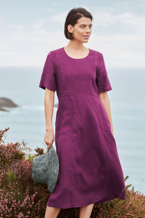 Grass Wave Dress - Cassis