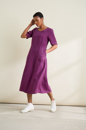 Grass Wave Dress - Cassis