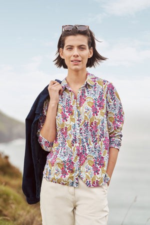 Larissa Shirt - Lino Foxglove Chalk