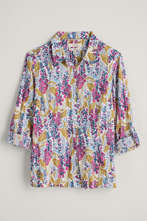 Larissa Shirt - Lino Foxglove Chalk