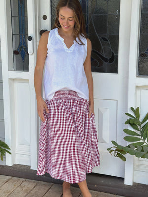 Lola Skirt - Red/White Gingham