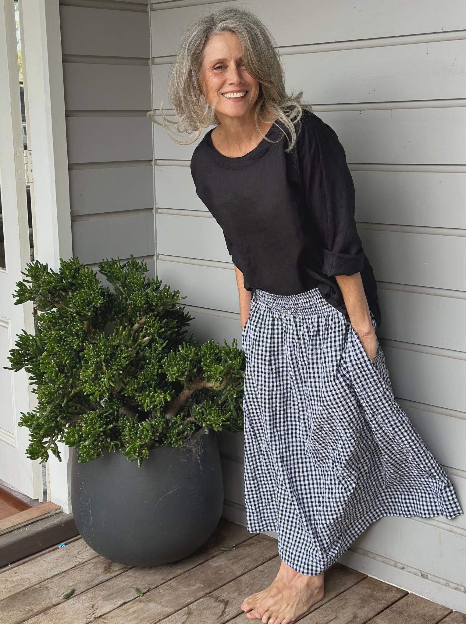 Lulu Skirt - Black/White Gingham