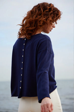 Malta Reversible Cardigan - French Navy