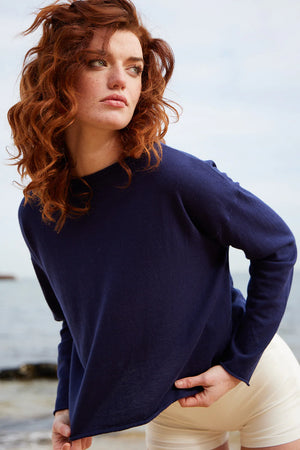 Malta Reversible Cardigan - French Navy