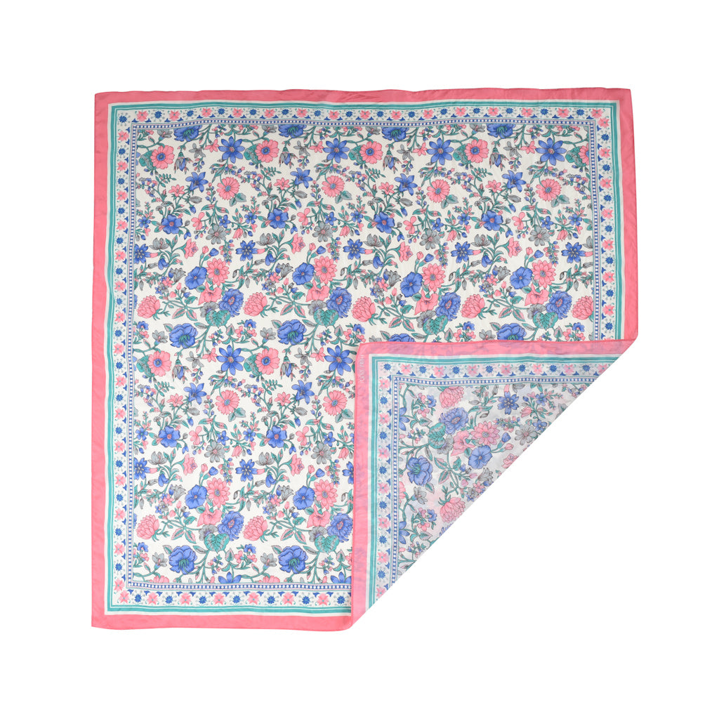 Romy Silk Woven Scarf - Blue Summer Meadow