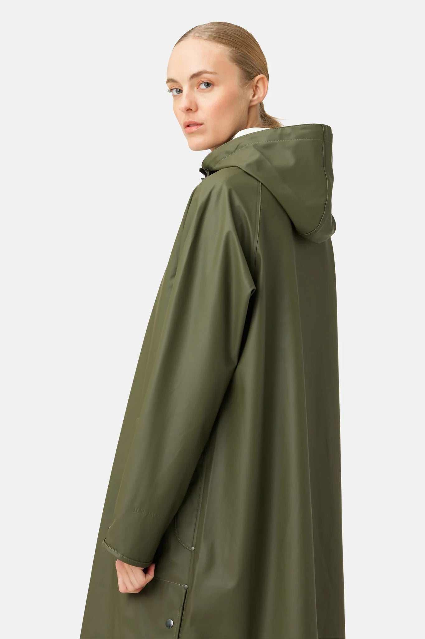 Light Raincoat w detachable hood - Army