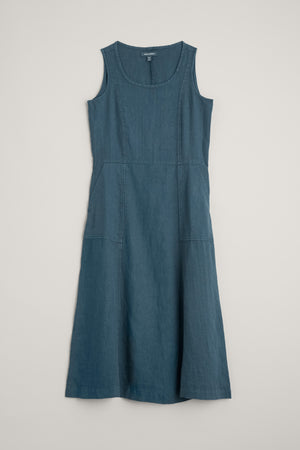 Sleeveless Grass Wave Dress - Pool