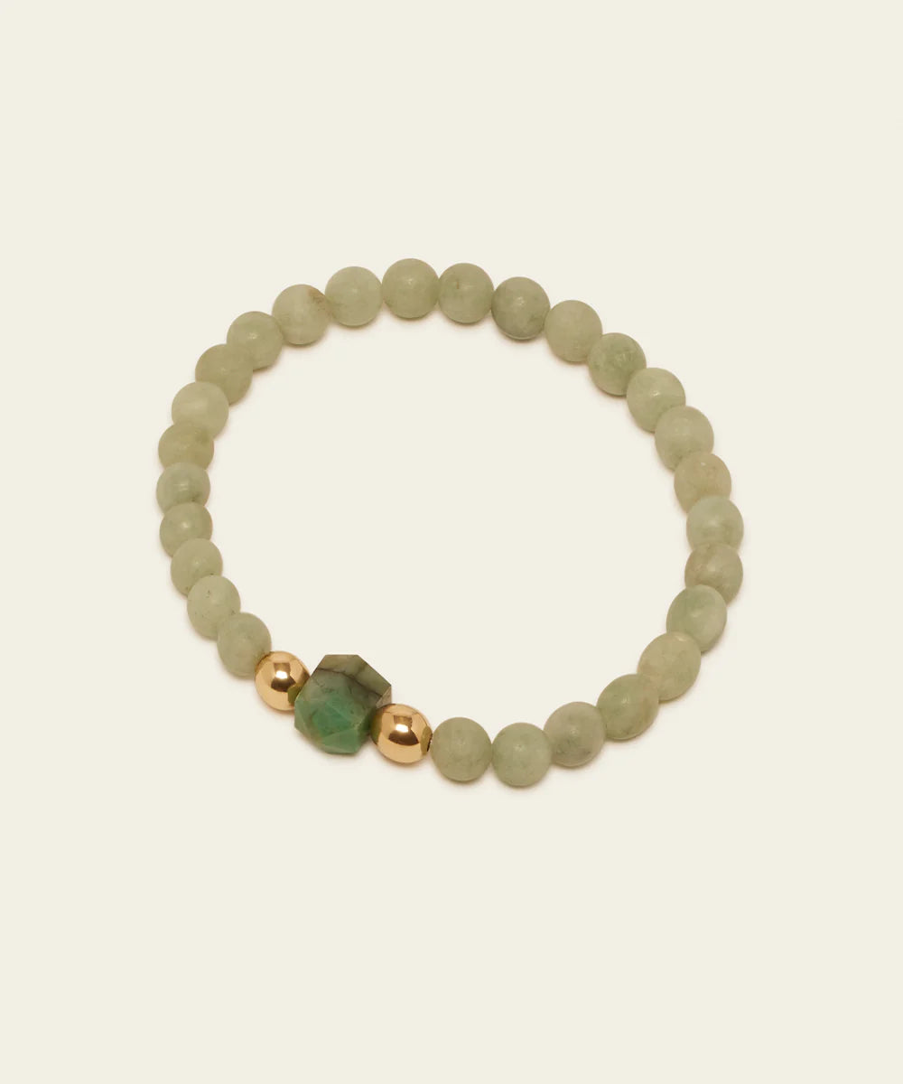 Creator Bracelet w Emerald & Burmese Jade