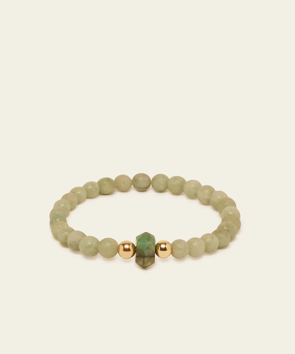 Creator Bracelet w Emerald & Burmese Jade