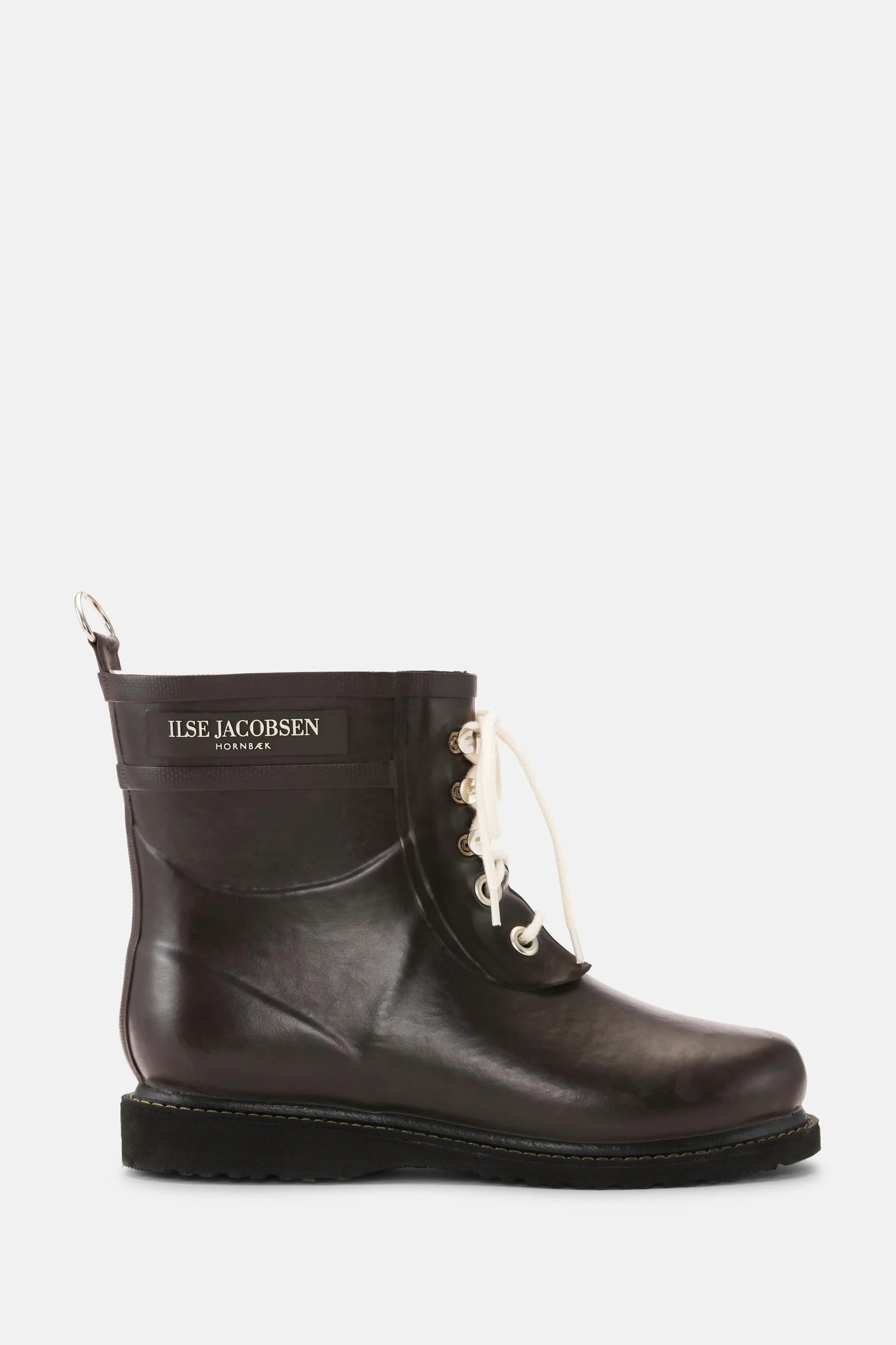 Short Lace Up Rubber Boot - Ganache