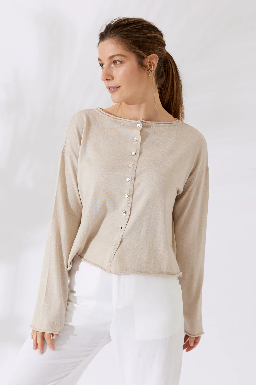 Malta Reversible Cardi - Sandstone