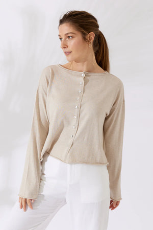 Malta Reversible Cardi - Sandstone