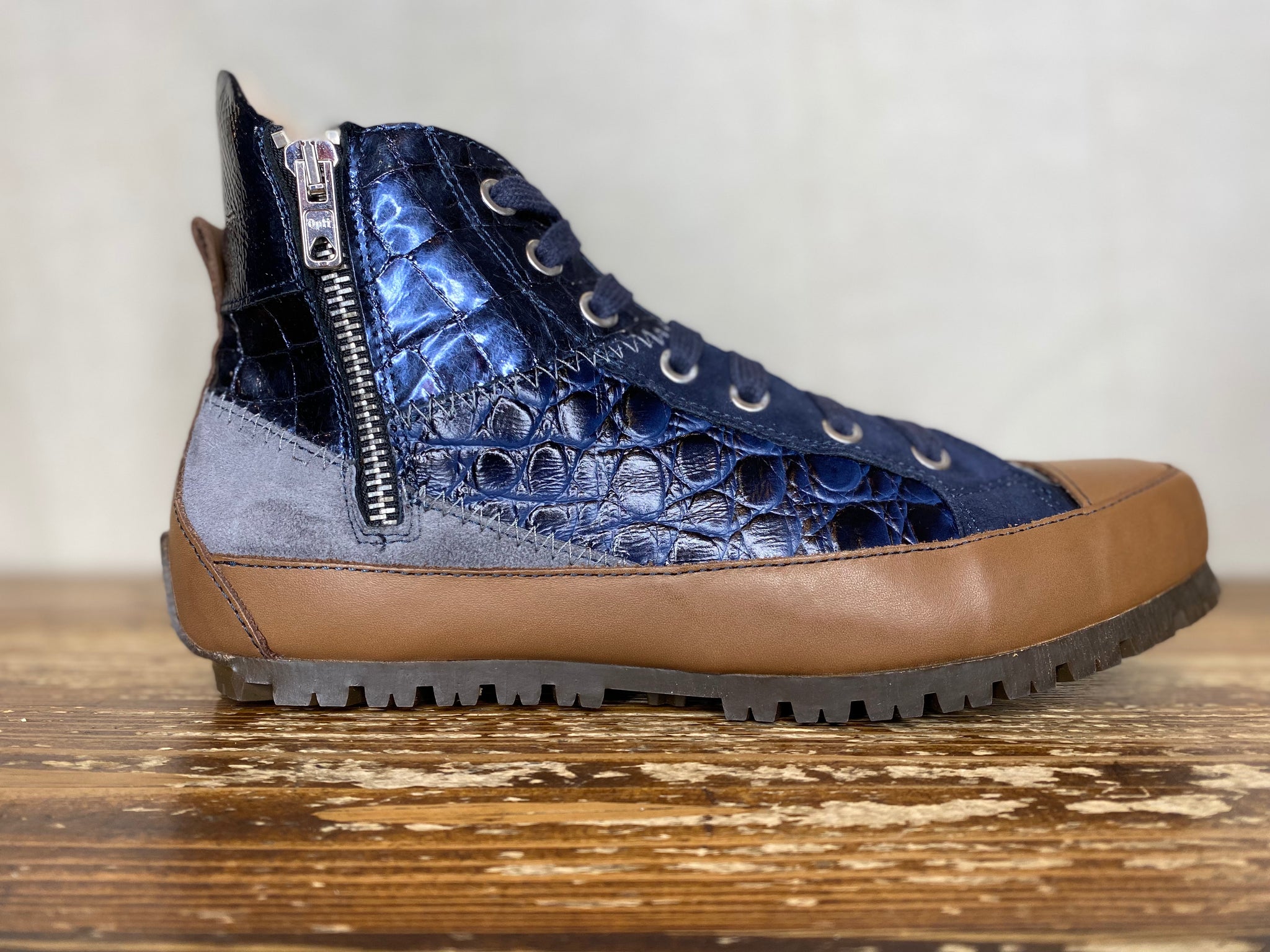 Giana Patchwork Sneaker Boot - Pascal Blu